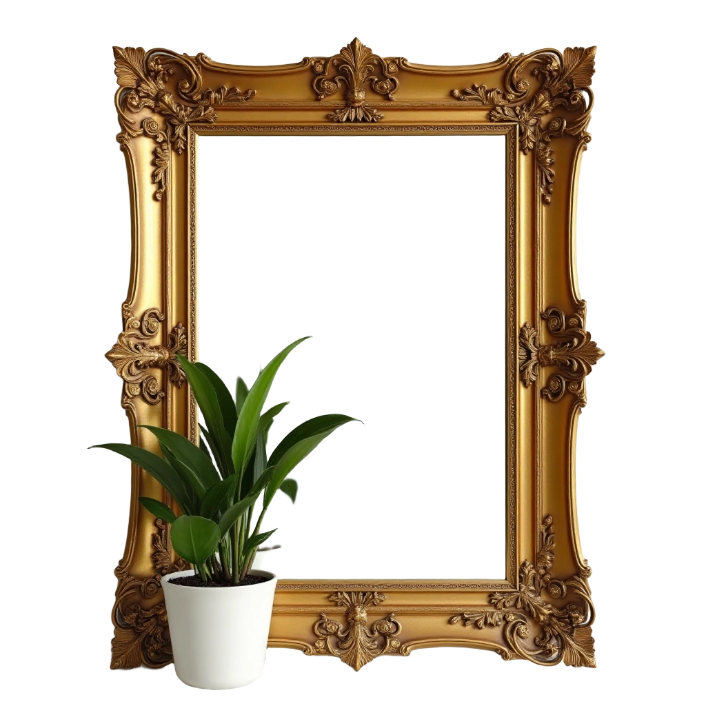 Elegant Frame with Potted Plant